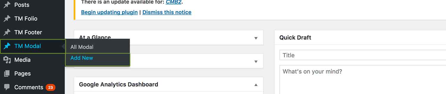 Create Modal