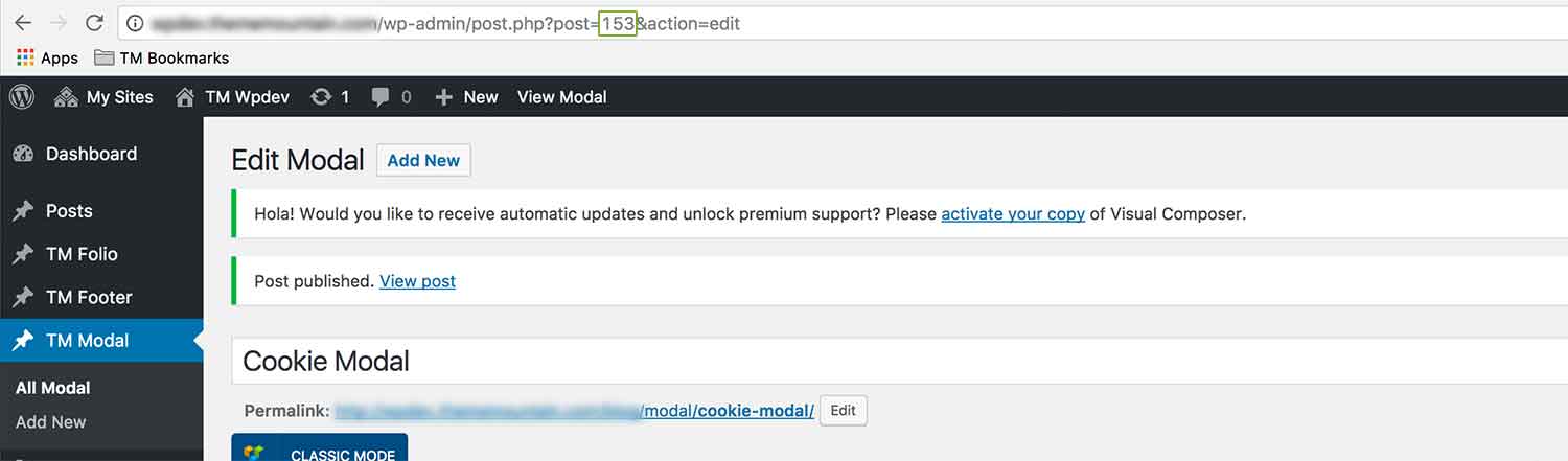 Get Modal ID
