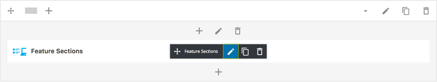 Feature Sections Settings