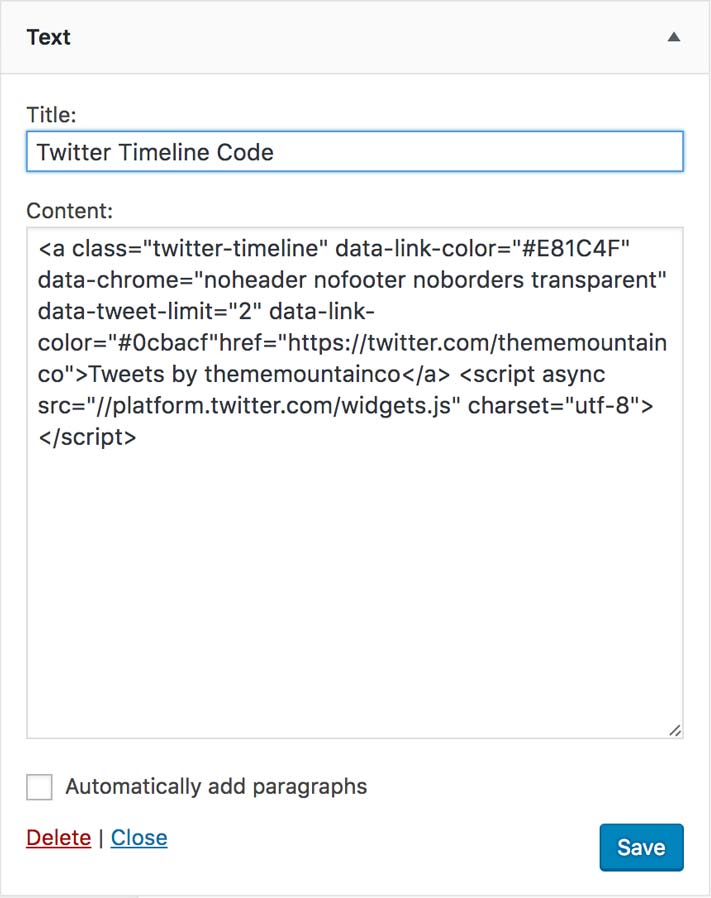 Get Twitter Code Step 4